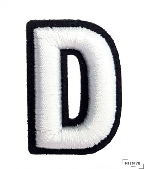 Lettre D Blanche 3D Tissu