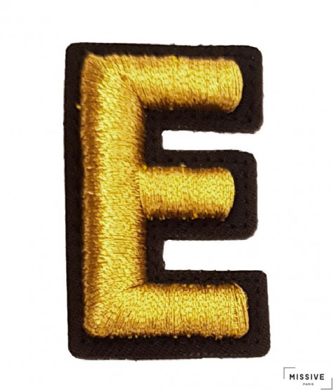 Lettre E Or 3D Tissu