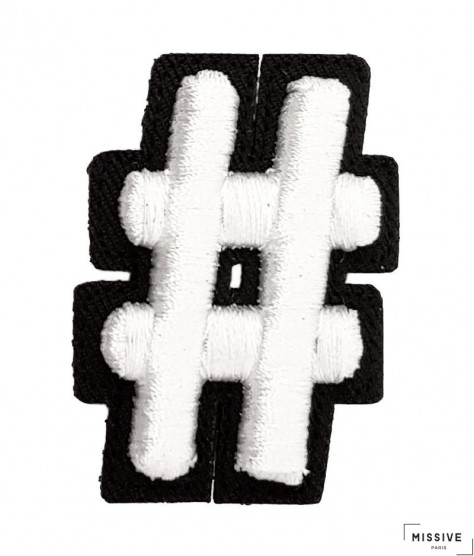 Hashtag Blanc 3D Tissu